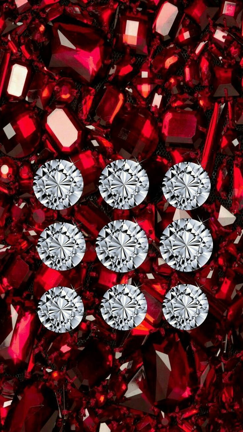 Diamond : Diamond and Ruby iPhone pattern lock screen. Diamond, Lock screen, Glitter, Red Diamond Pattern HD phone wallpaper
