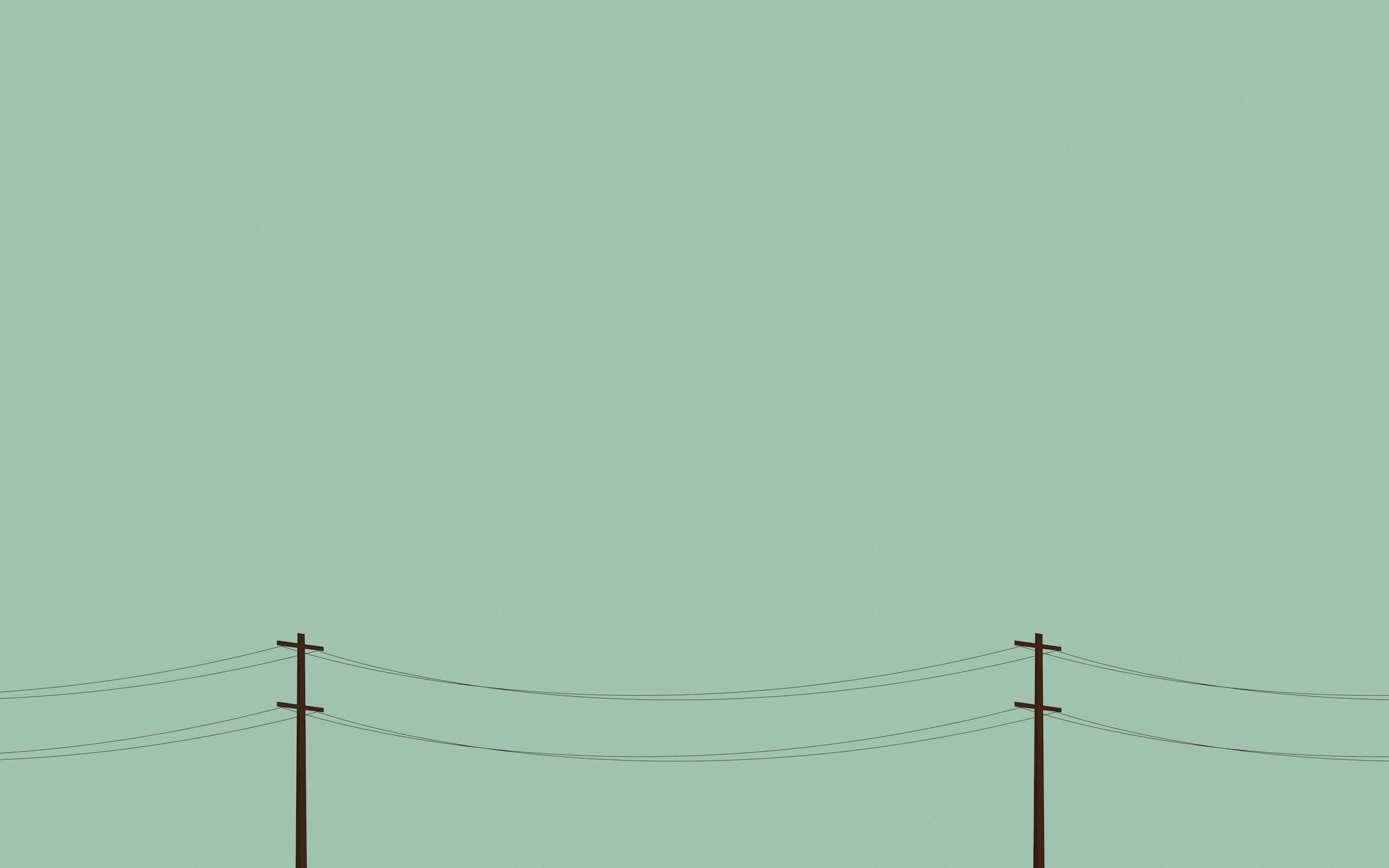 Two telephone poles on a green background - 2560x1600