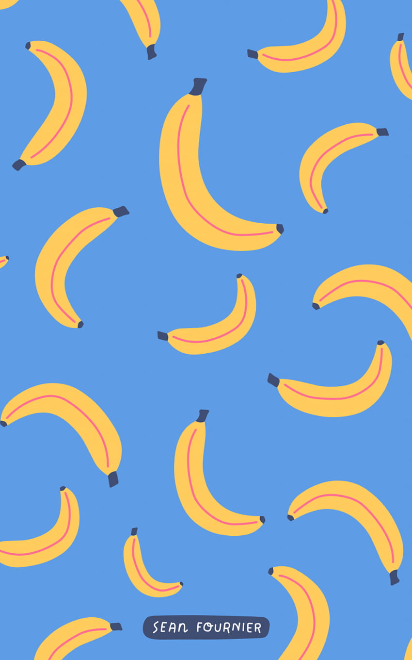 A pattern of bananas on blue background - Banana