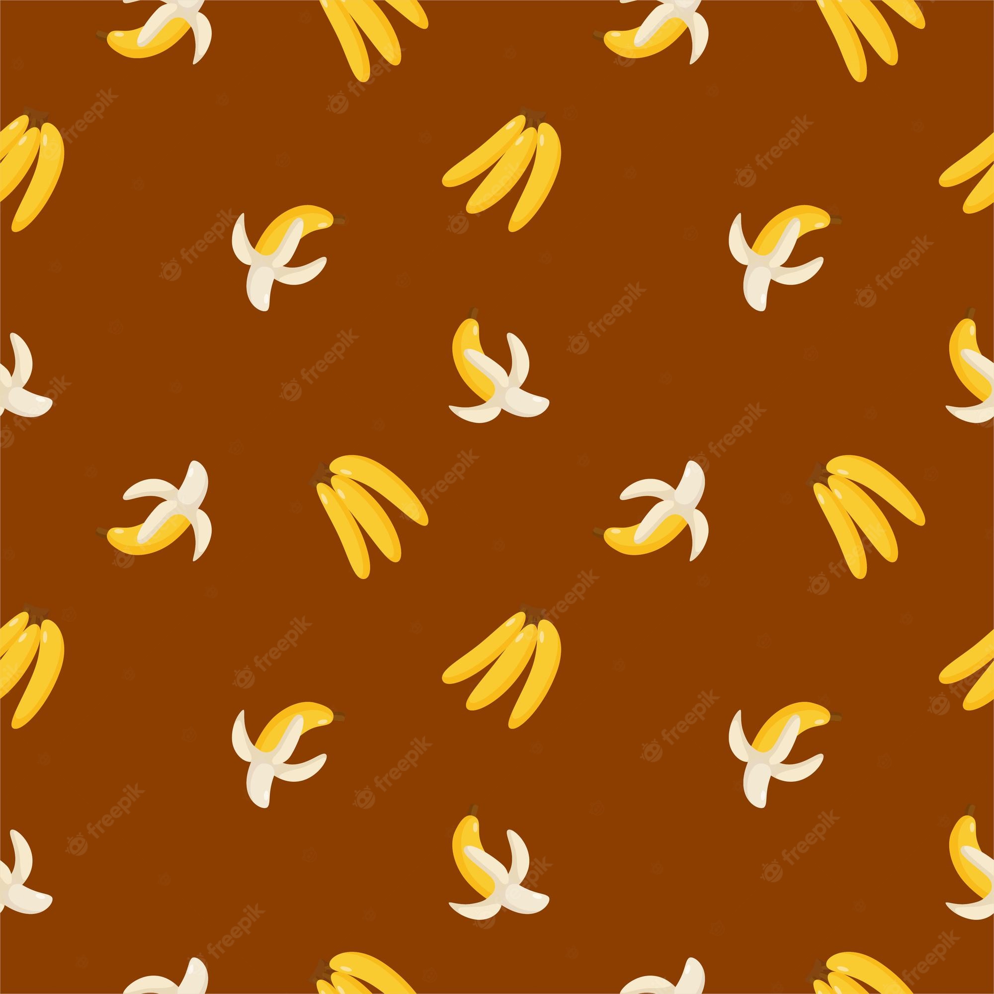 A pattern of bananas on a brown background - Banana