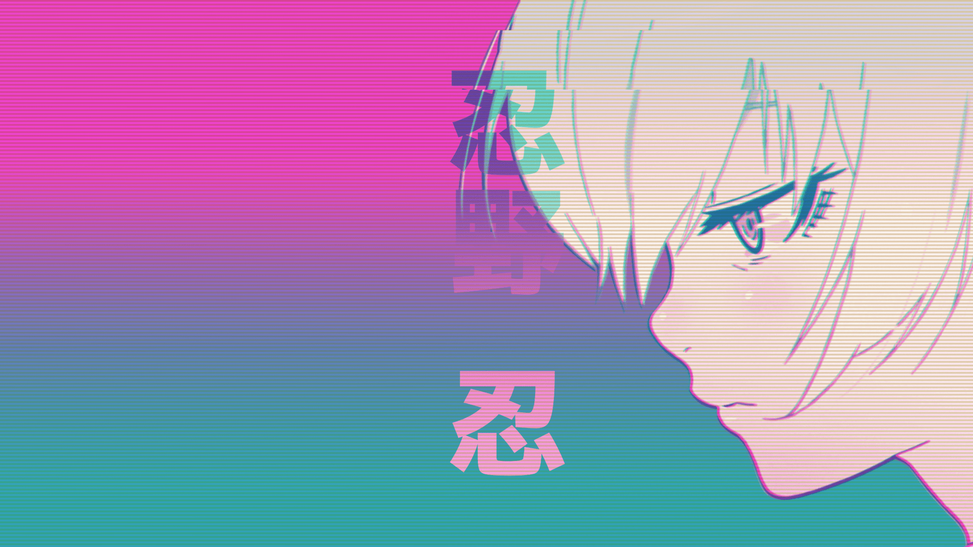 A woman with pink and blue hair - 1920x1080, anime