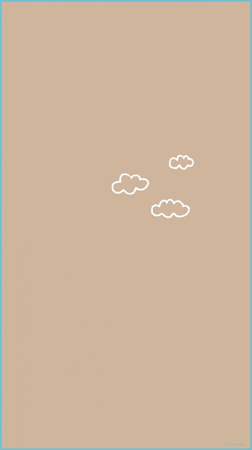 A picture of the sky with clouds and birds - Minimalist beige