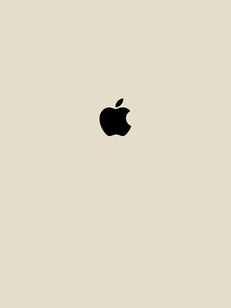 The apple logo on a beige background - Minimalist beige