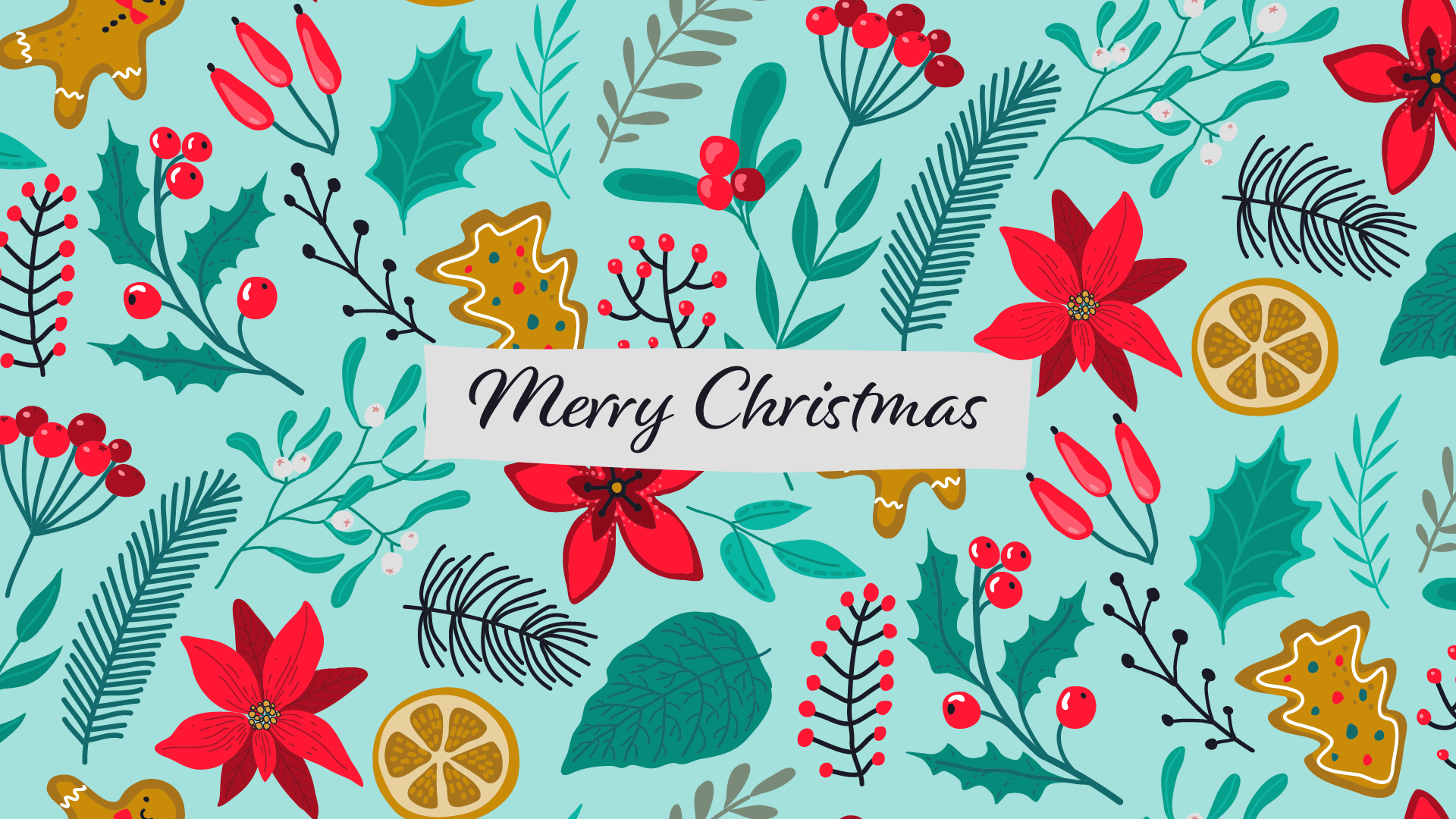A seamless pattern with christmas elements - Cute Christmas