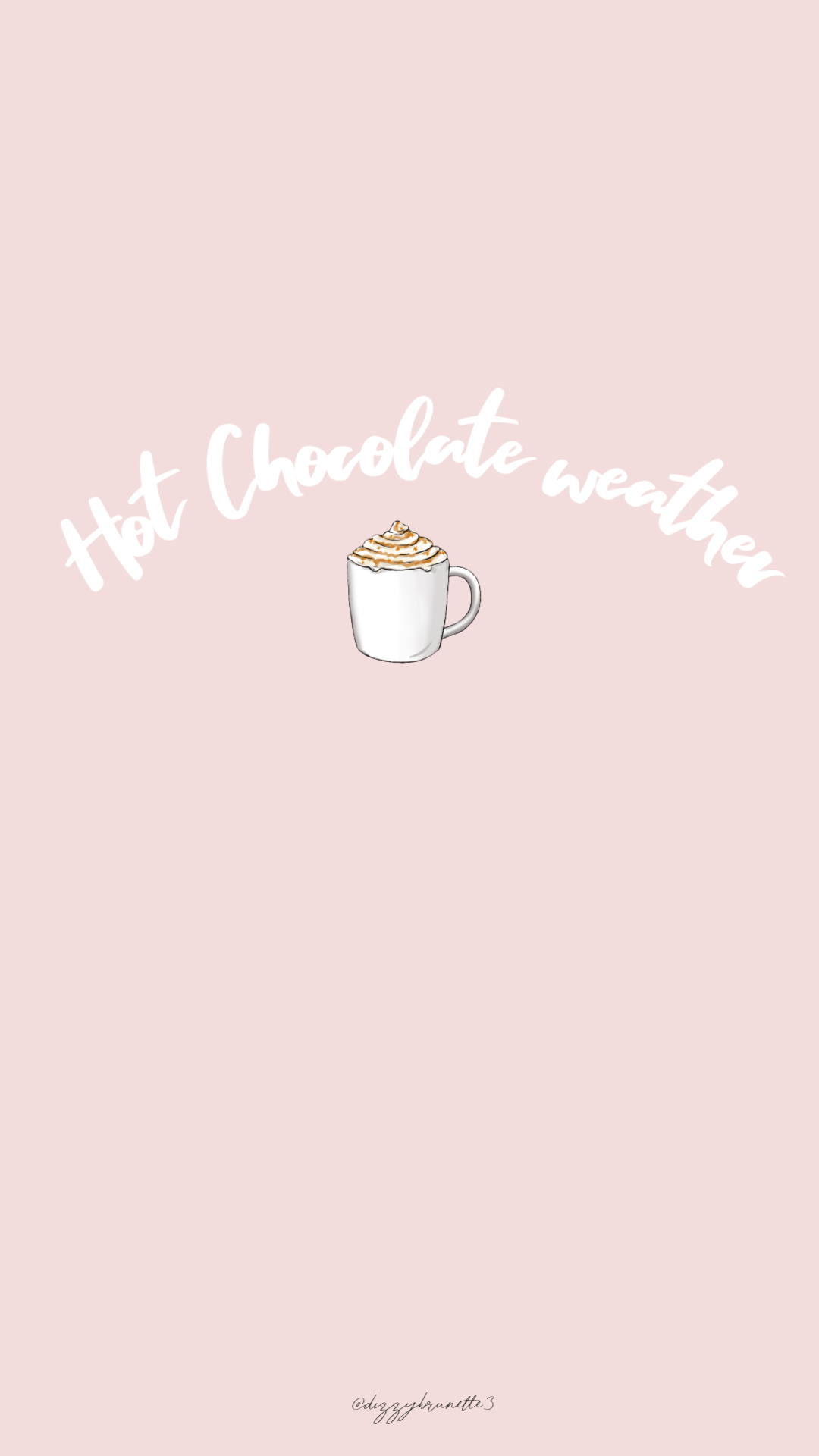 A hot chocolate cup on pink background - Cute Christmas