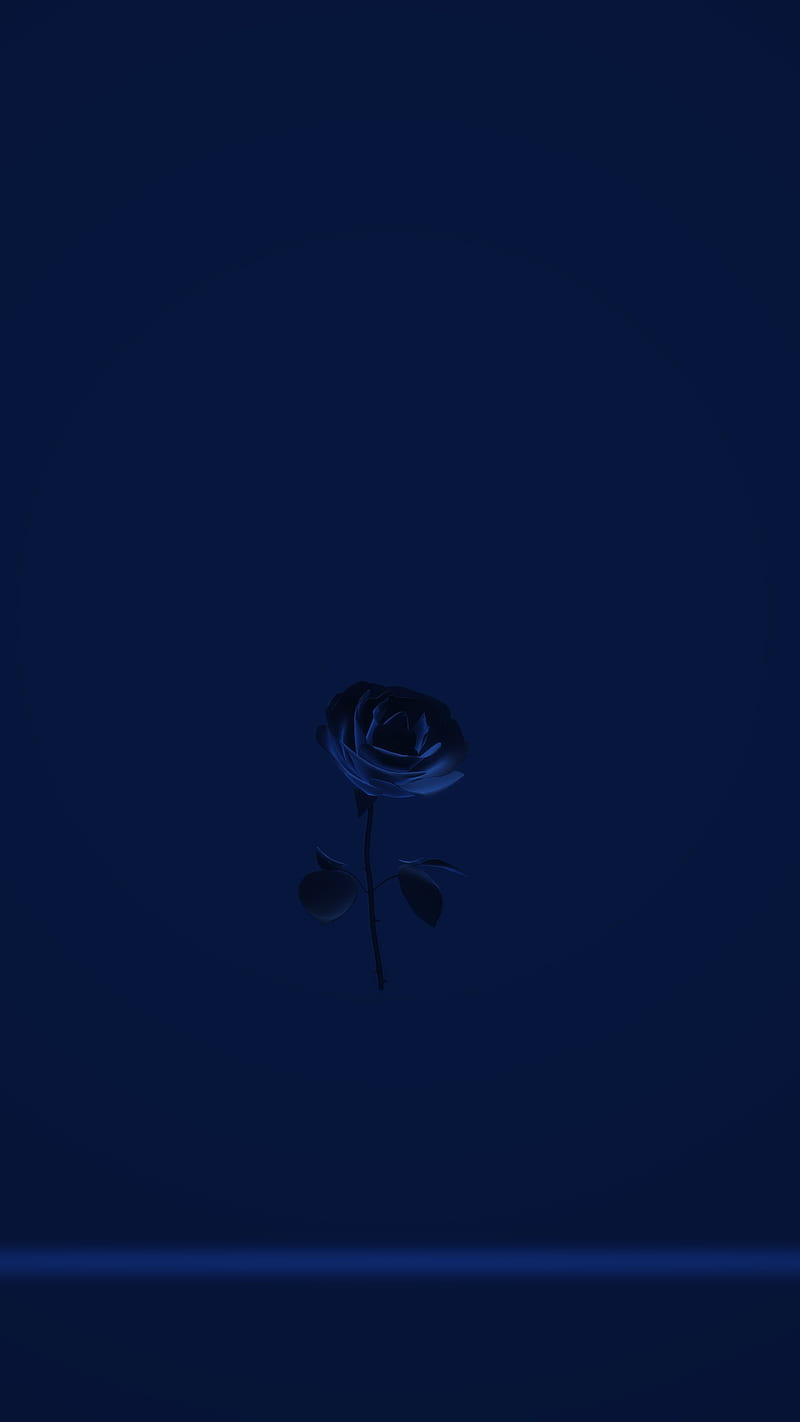 Calm Rose, calm rose cold cool blue neon flower 3D light lighting paint3D dream semidark blackrose violet sadness , HD phone wallpaper