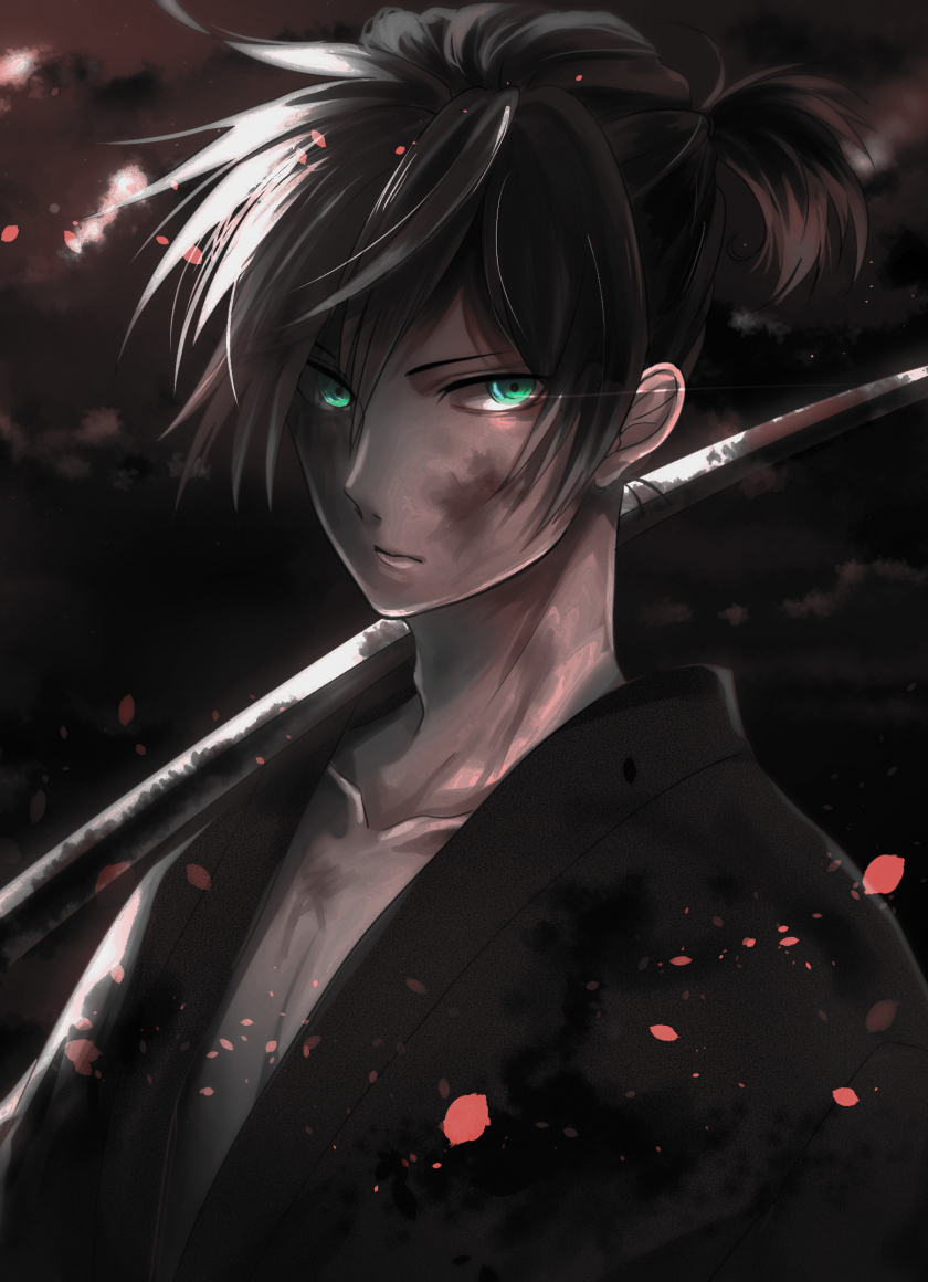 Download wallpaper 840x1160 warrior, yato, noragami, dark, anime boy, iphone iphone 4s, ipod touch, 840x1160 HD background, 8459