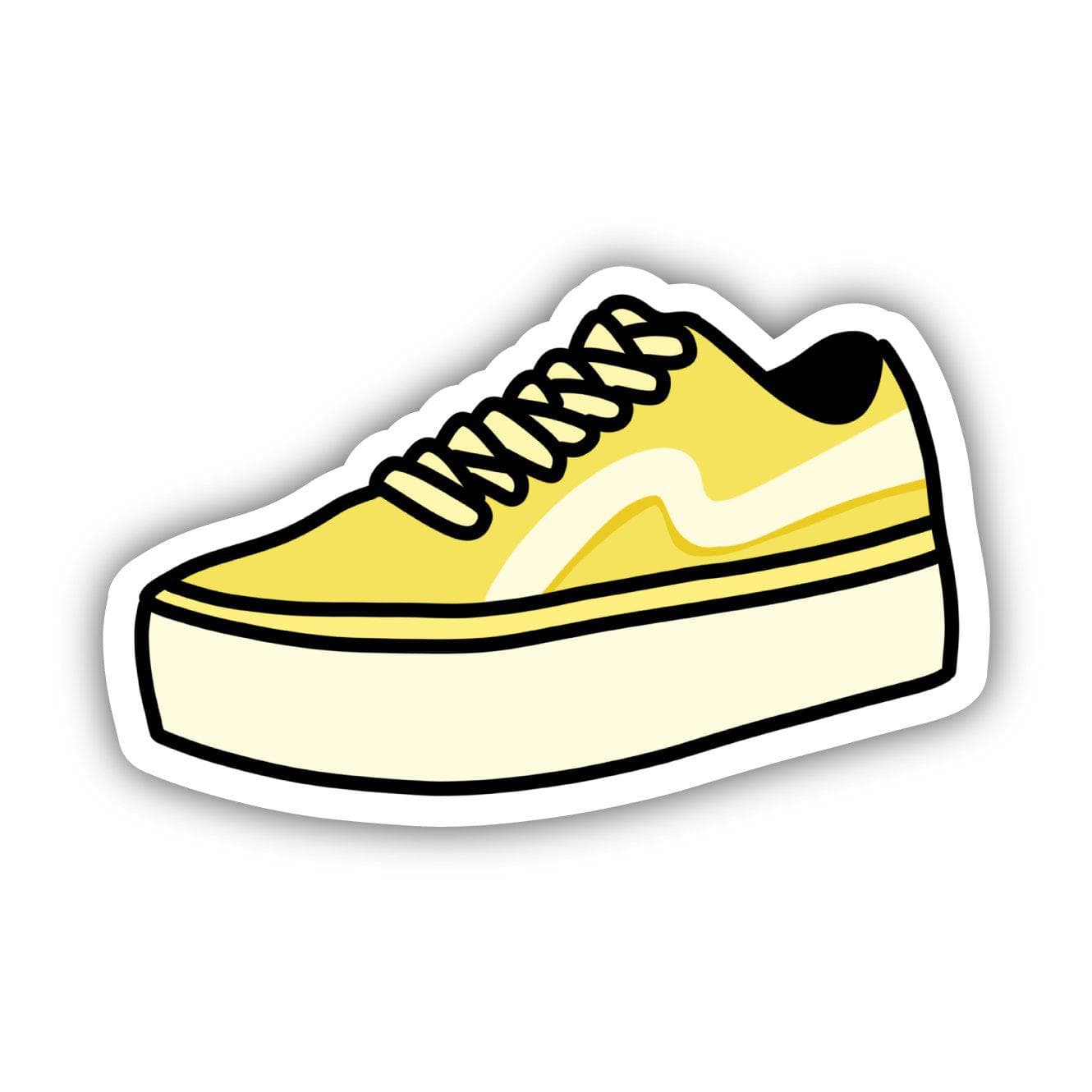 Yellow Skater Shoe Aesthetic Sticker