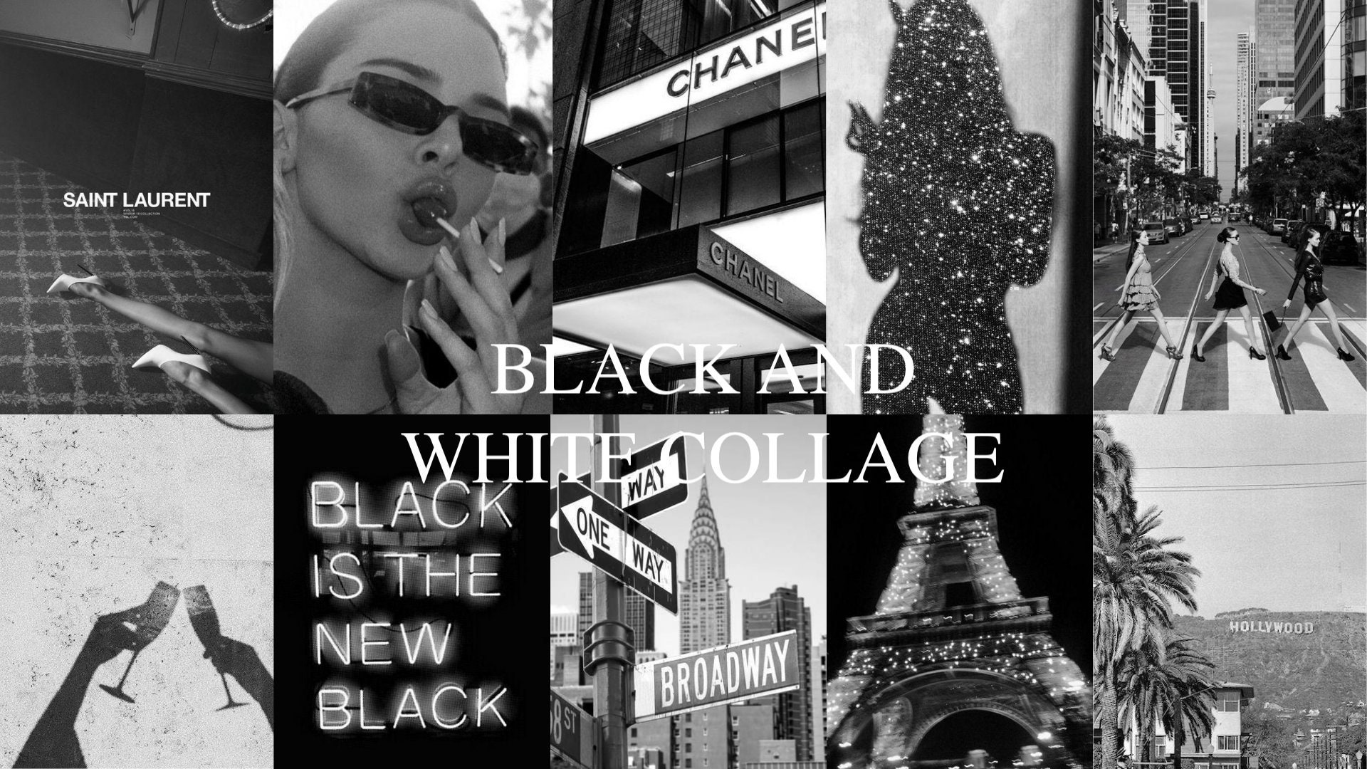 Black and white collage, black is the new black - Broadway