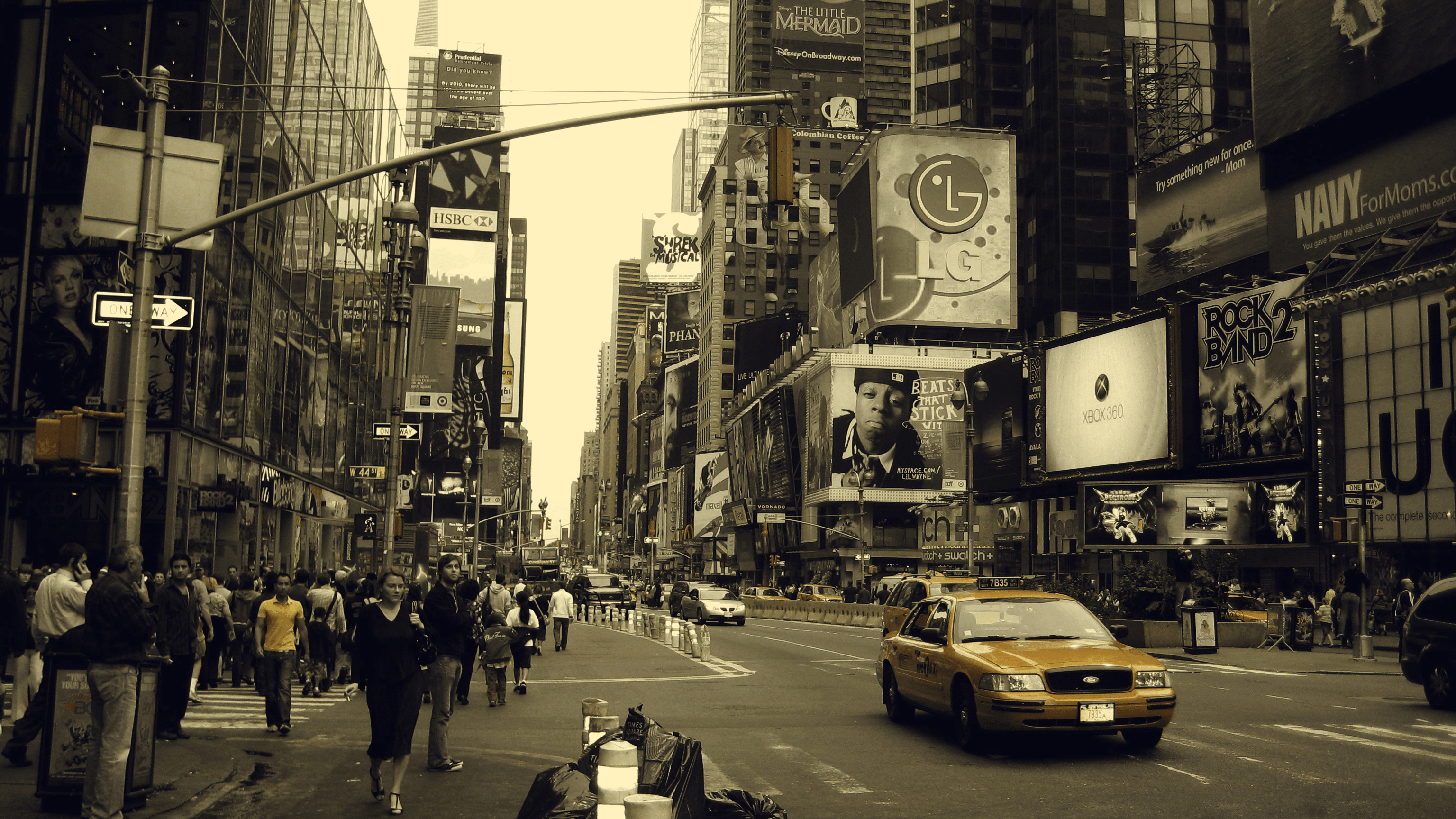 A city street with many people walking - Broadway, New York