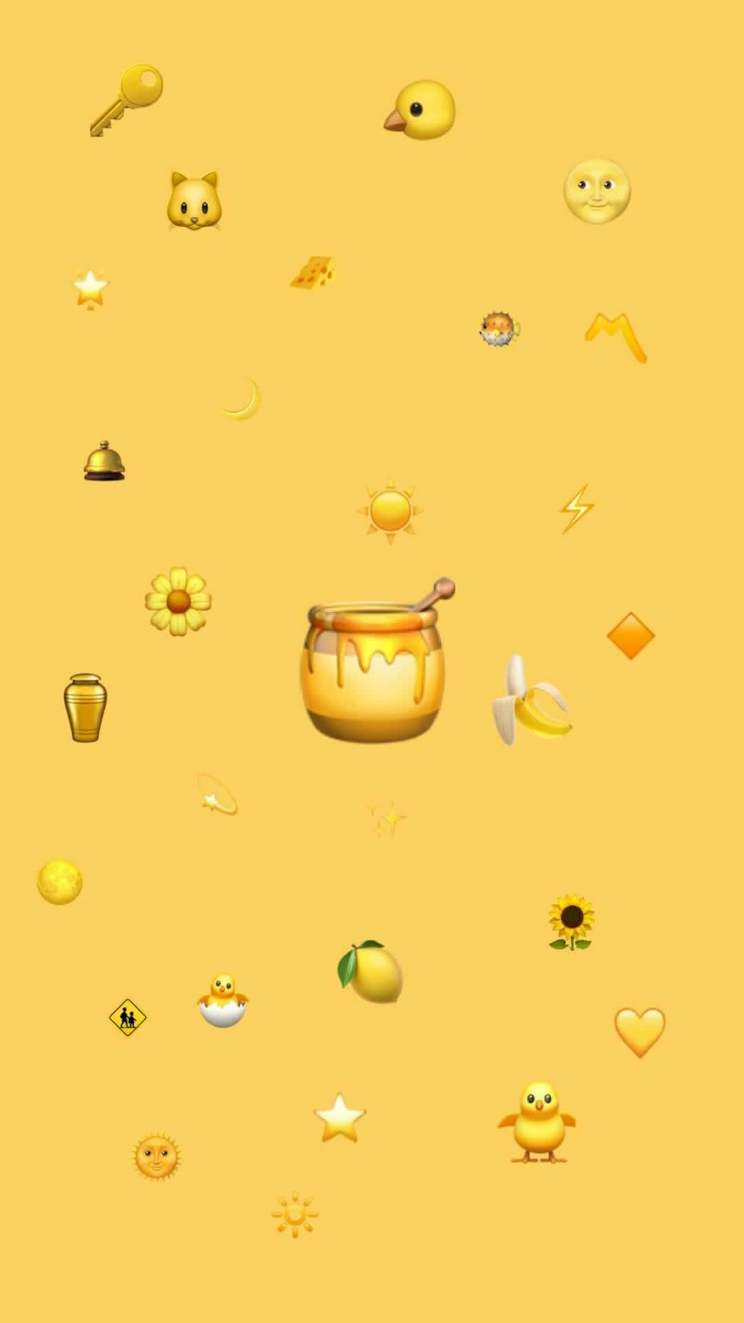 Aesthetic emoji wallpaper for phone with yellow background - Emoji