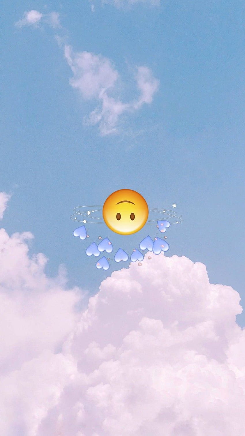 A cloud with an emoji face on it - Emoji