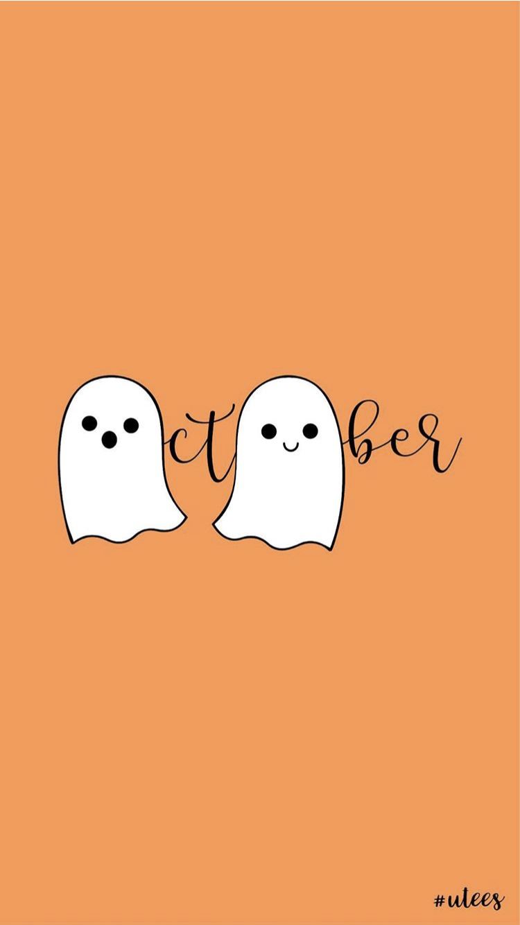 October 2018 calendar with cute ghost - Cute Halloween