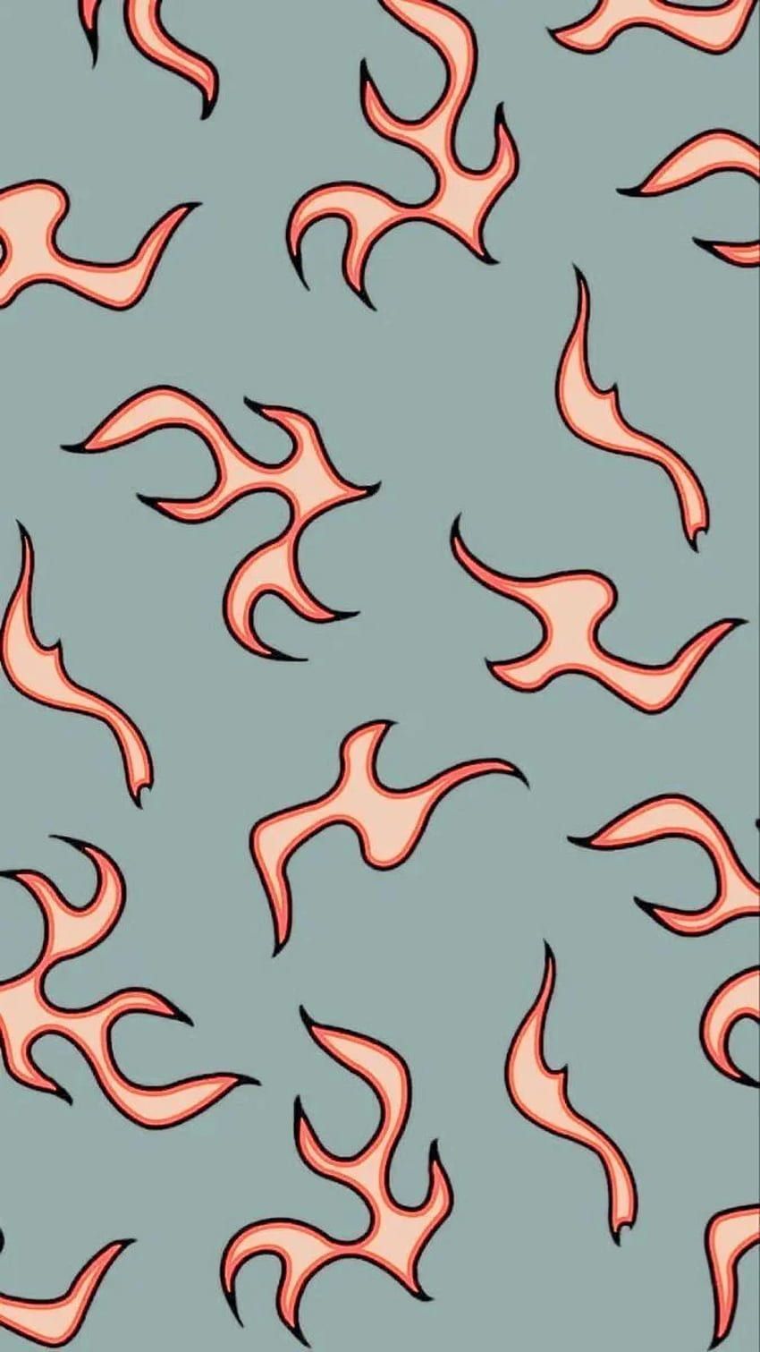 A pattern of flames on gray background - VSCO, pattern, flames