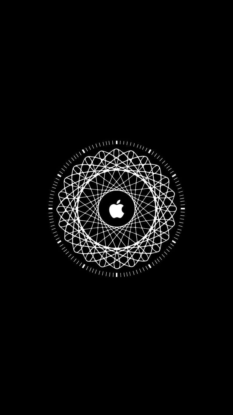 IPhone wallpaper with a black background and a white apple logo - Apple Watch