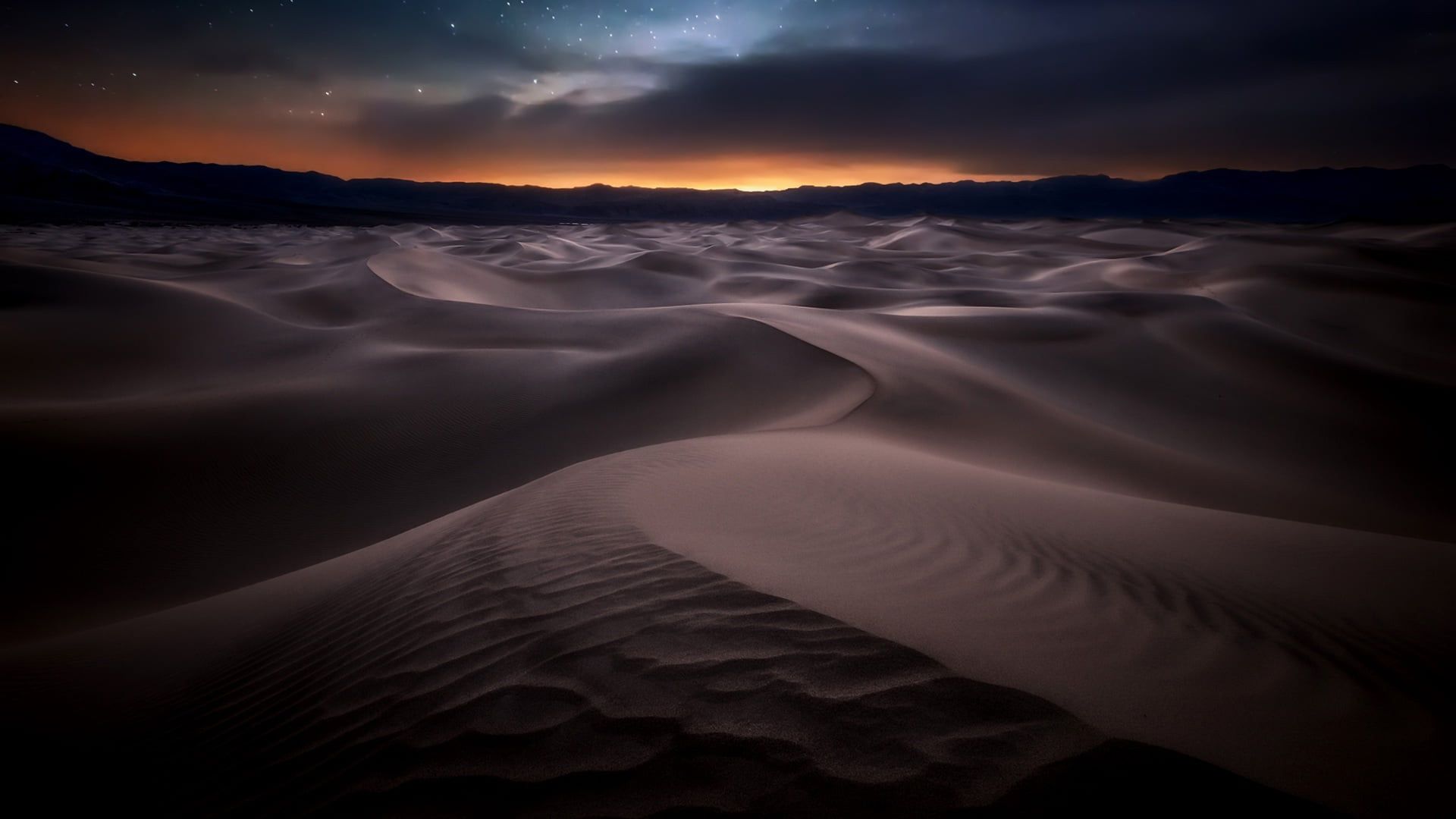 Brown Desert Sand During Nighttime