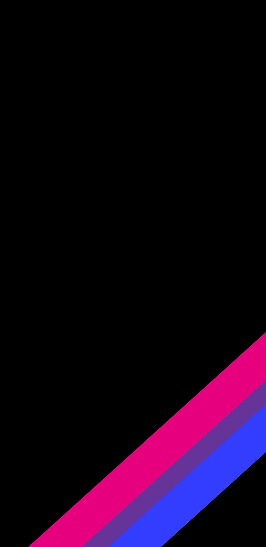 A black wallpaper with a bisexual flag in the corner - Bisexual