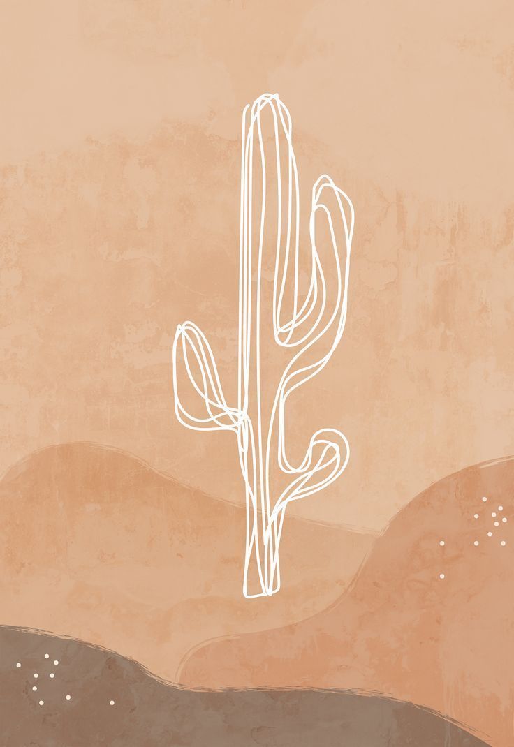 A cactus is drawn on the desert - Desert