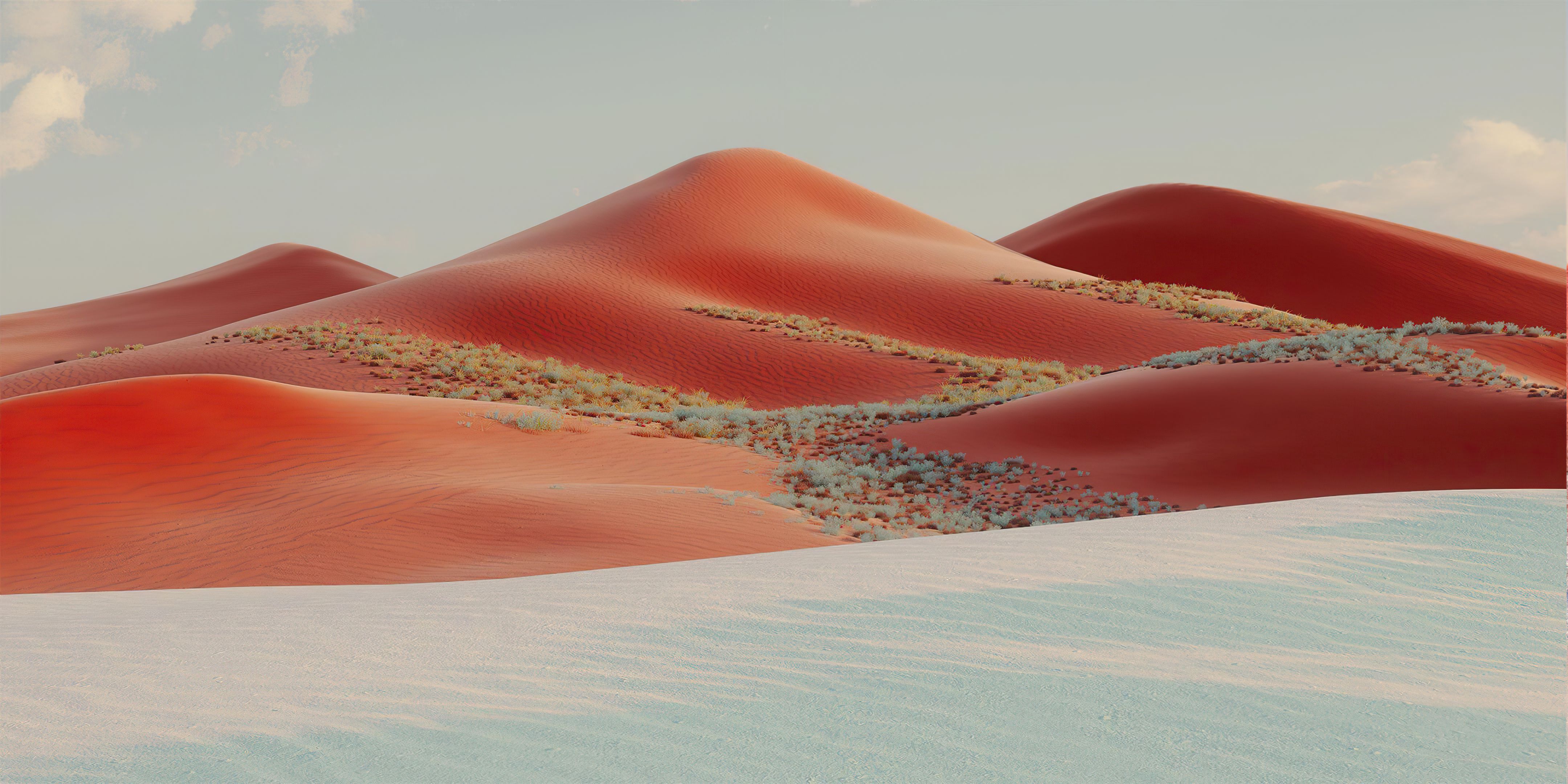 A 3D render of a desert landscape with sand dunes - Desert