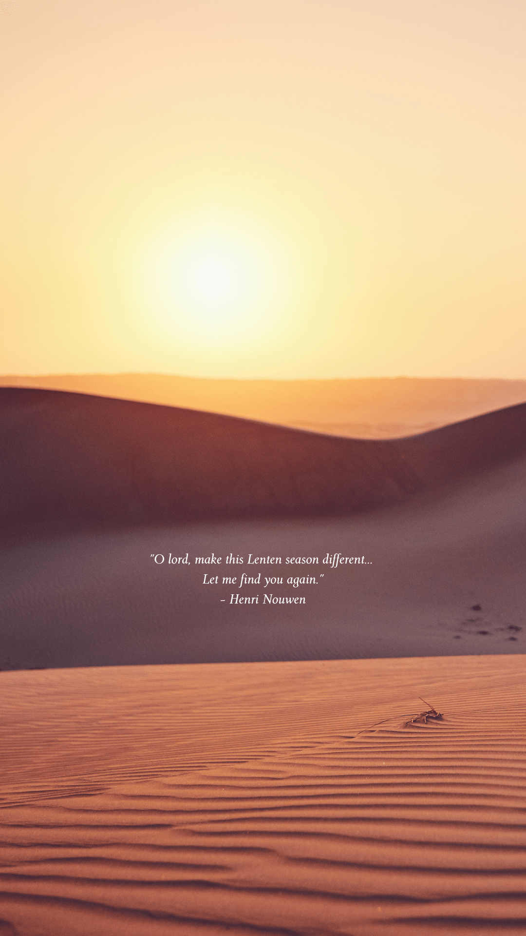 A quote on a photo of a desert sunset: 