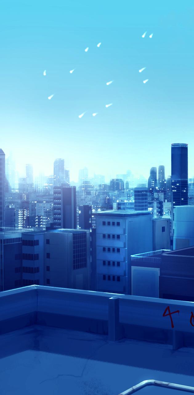 Aesthetic anime city wallpaper for mobiles and tablets - Anime city