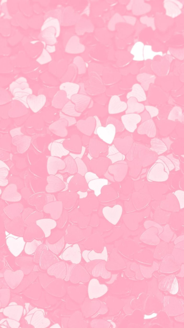 A pink background with white hearts on it - Pink heart