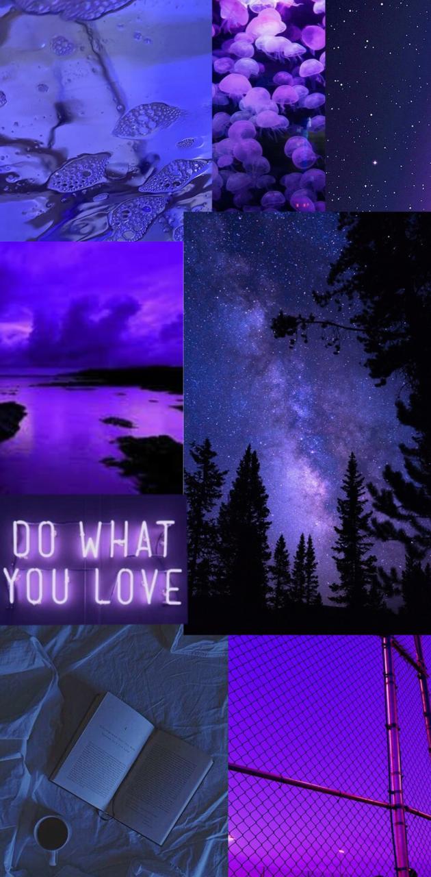 A collage of pictures with purple and blue colors - Indigo