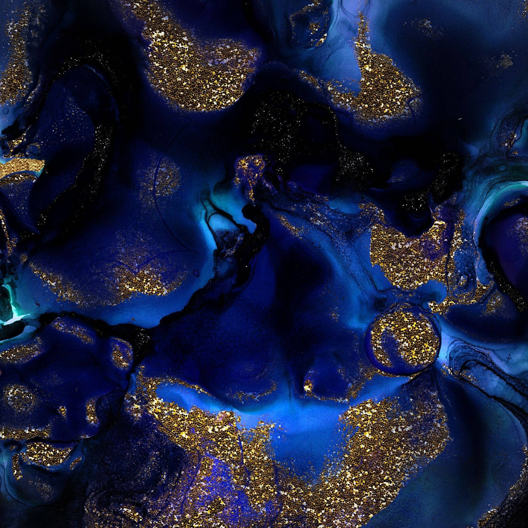A blue and gold image of the earth - Indigo