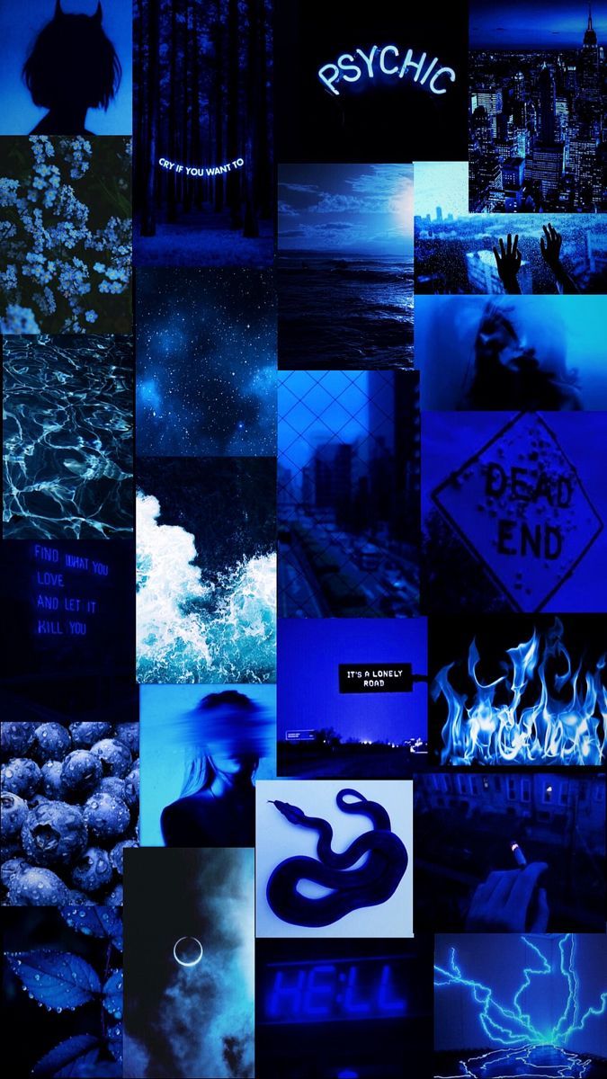 Blue aesthetic wallpaper for phone or desktop. - Blue, indigo