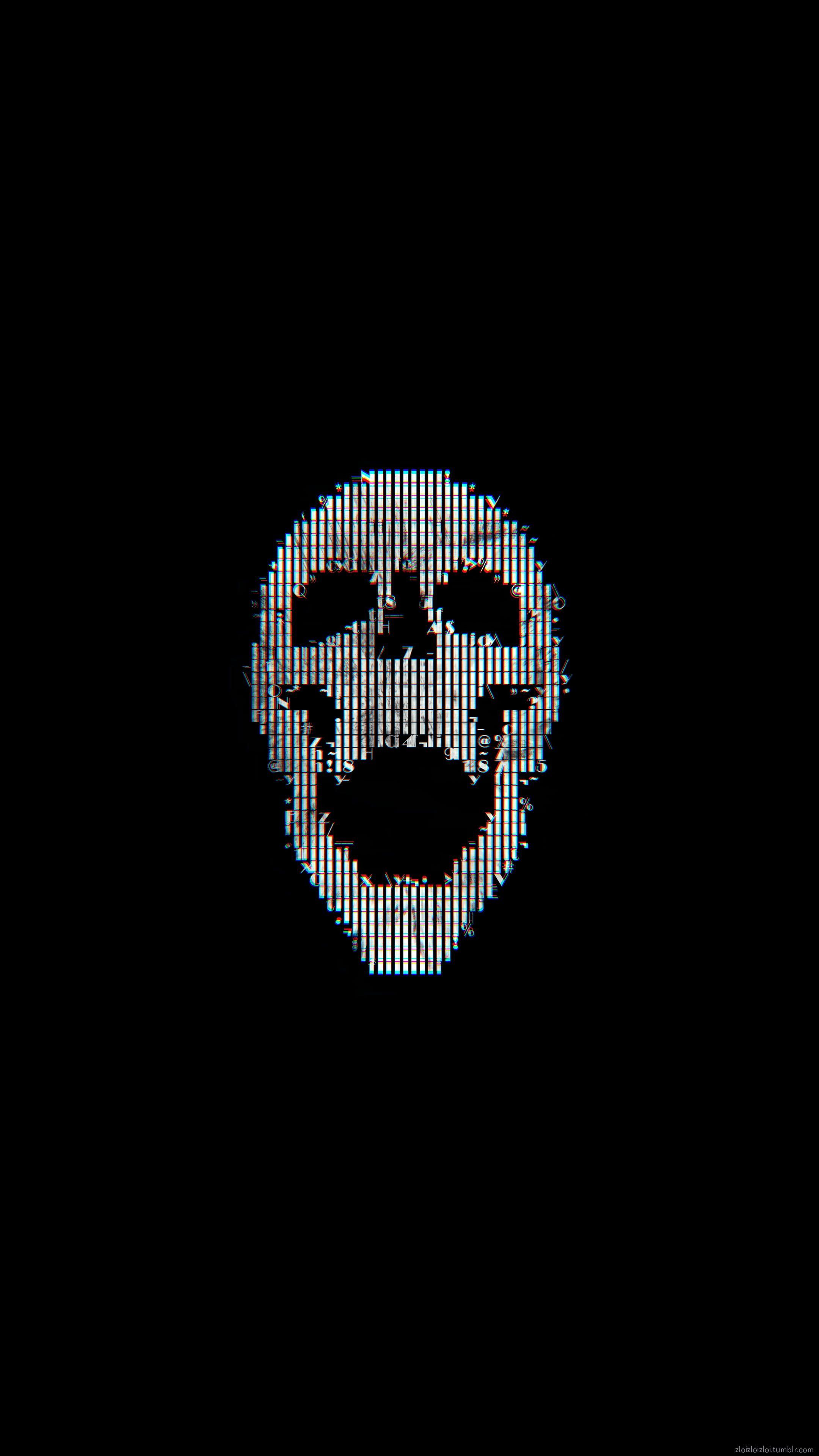 Red and black knitted decor, skull, ASCII art, abstract, glitch art HD wallpaper