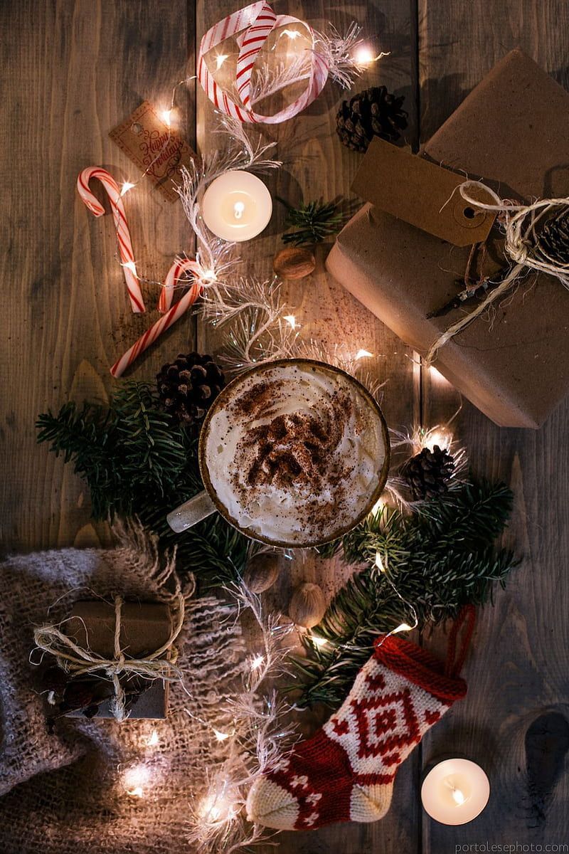 Hot cocoa aesthetic, christmas, hot cocoa, warm, HD phone wallpaper