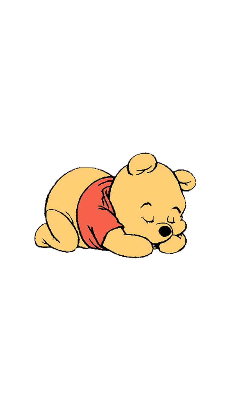 Winnie the pooh, cartoon, cute, sleep, HD phone wallpaper