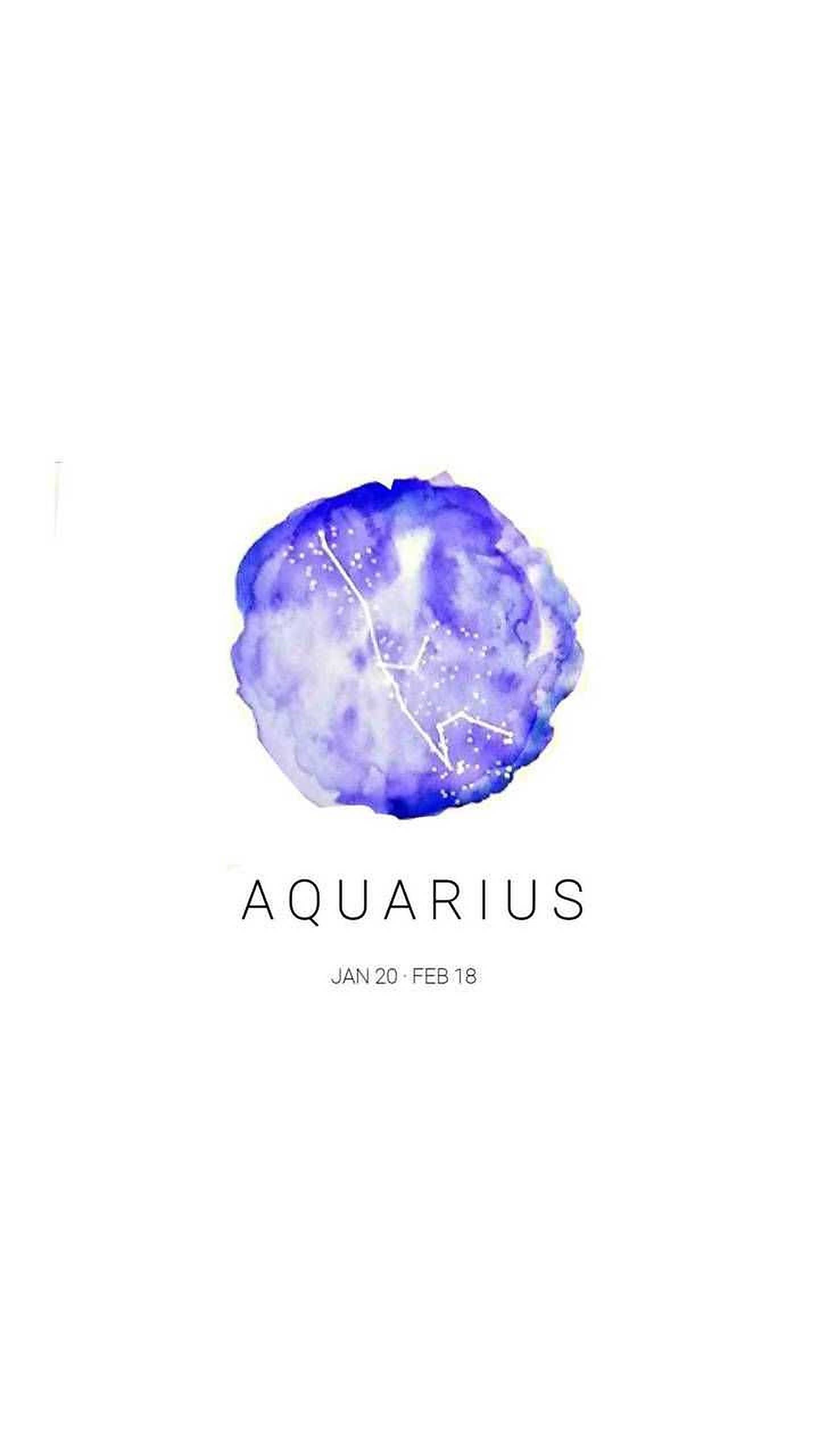 Download Aquarius Zodiac Indigo Blue Wallpaper