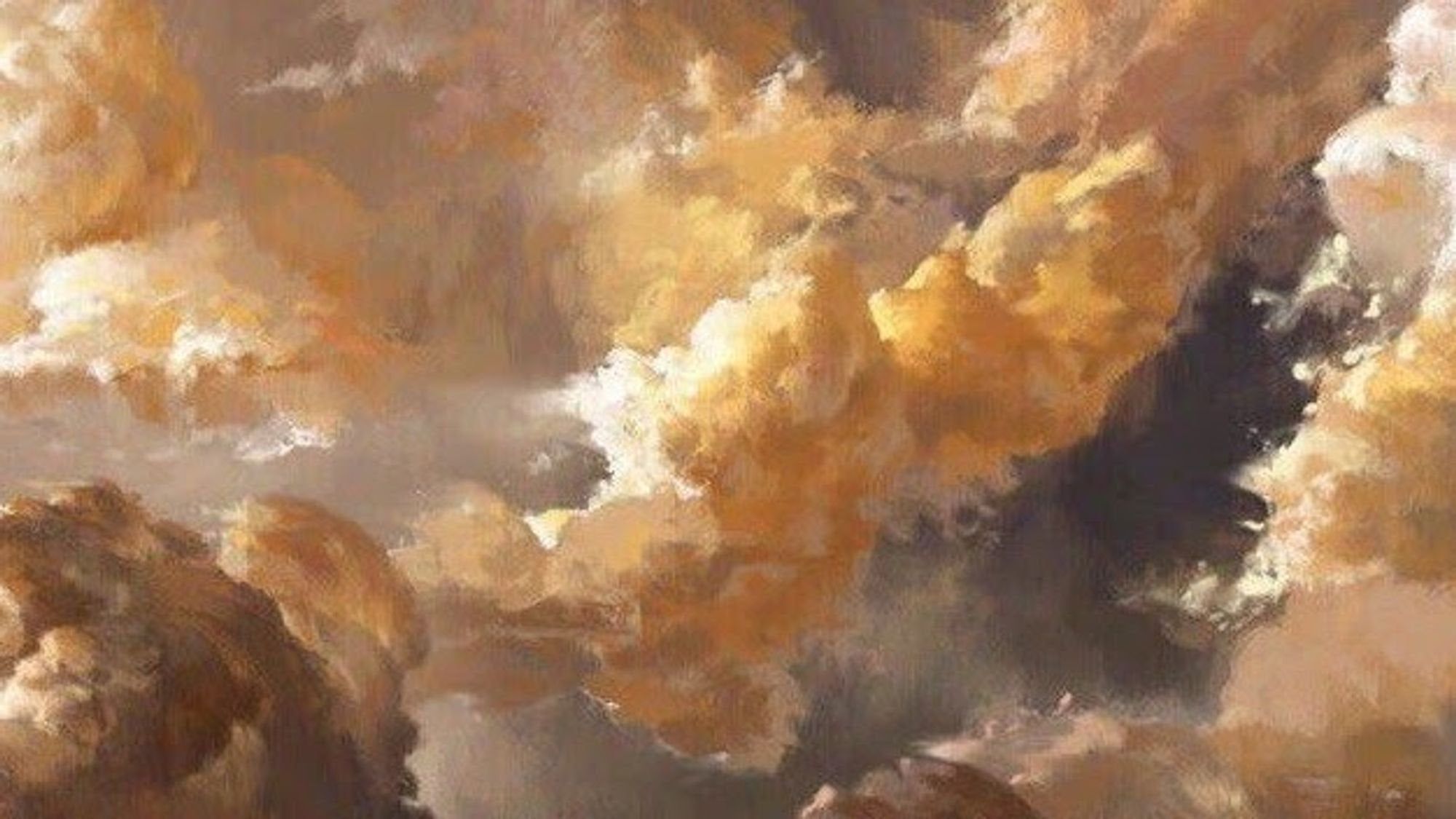 A painting of clouds in the sky - Light academia