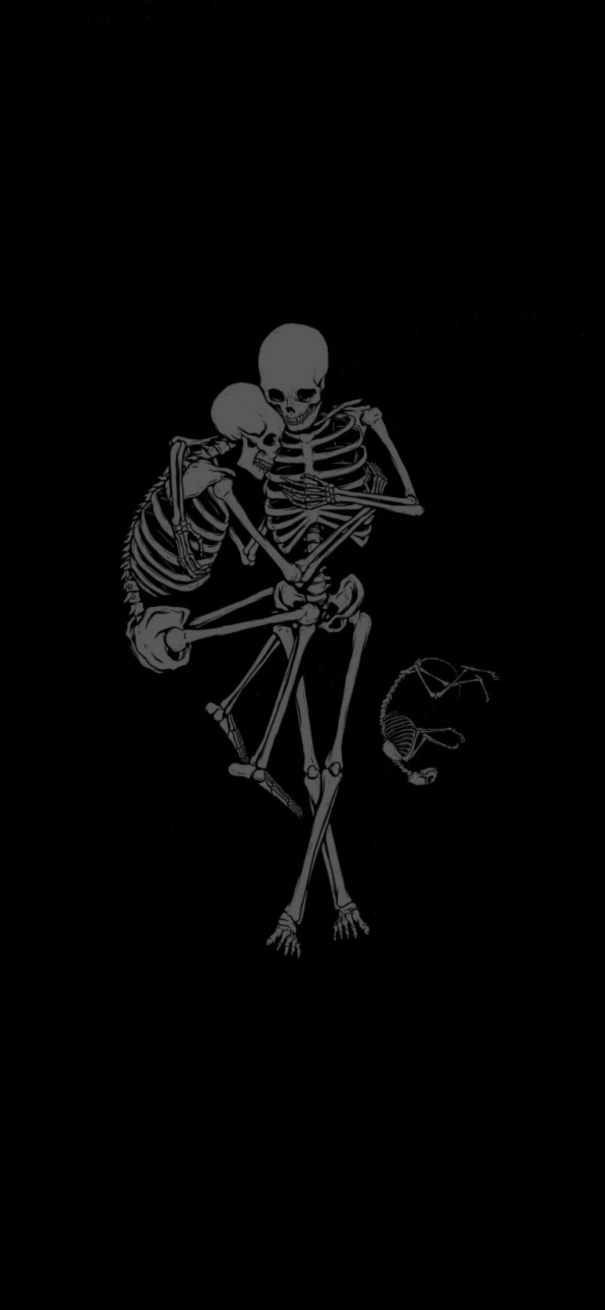 Skeletons Family Black Wallpaper Wallpaper for iPhone