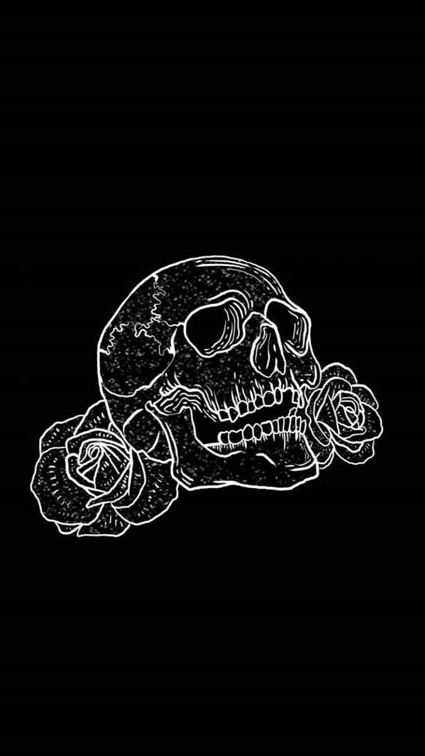 Aesthetic wallpaper of a skull and roses - Skull