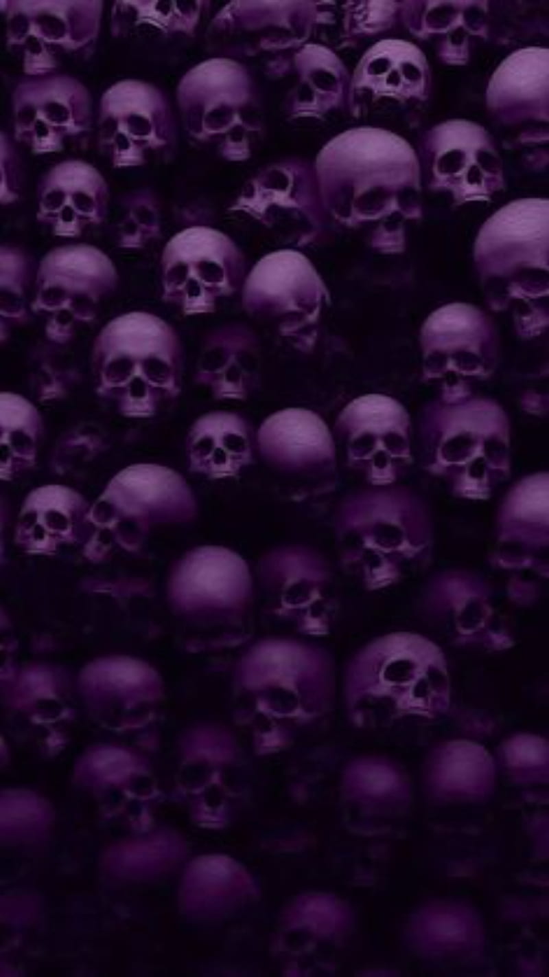 A large group of purple skulls are shown - Skull