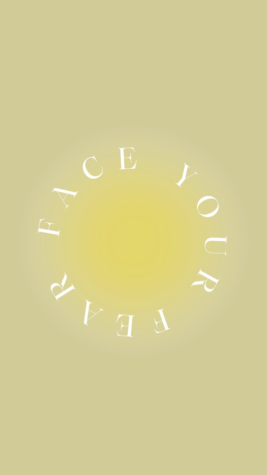 A cream background with a yellow sun in the middle and the words 