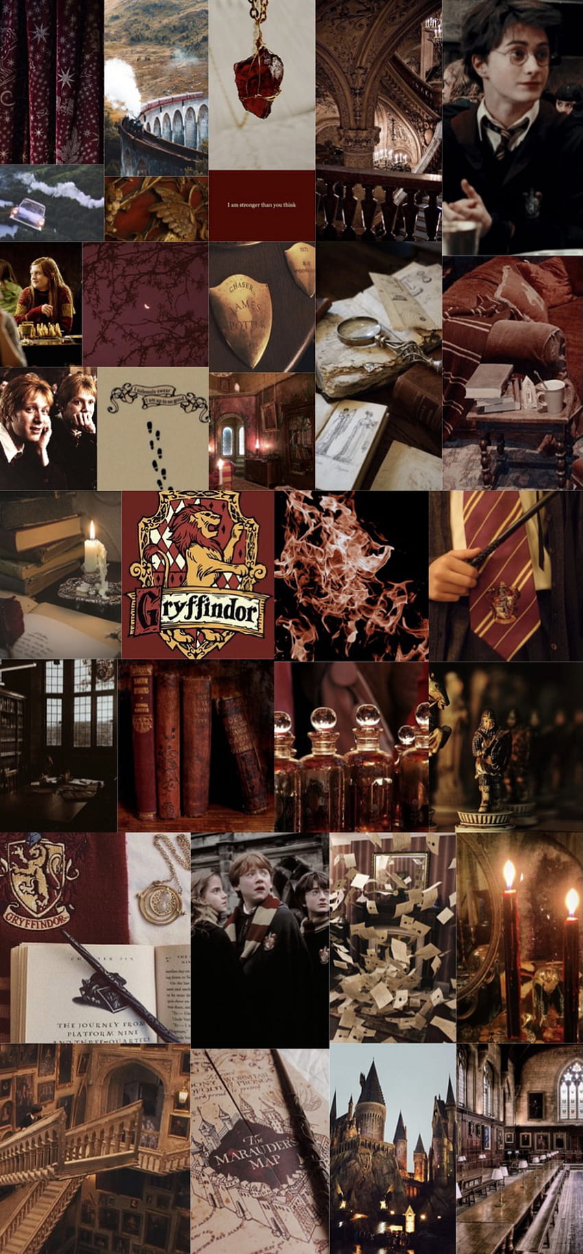 Aesthetic Harry Potter Gryffindor wallpaper phone background pictures photos collage aesthetic pictures photos collage. - Gryffindor
