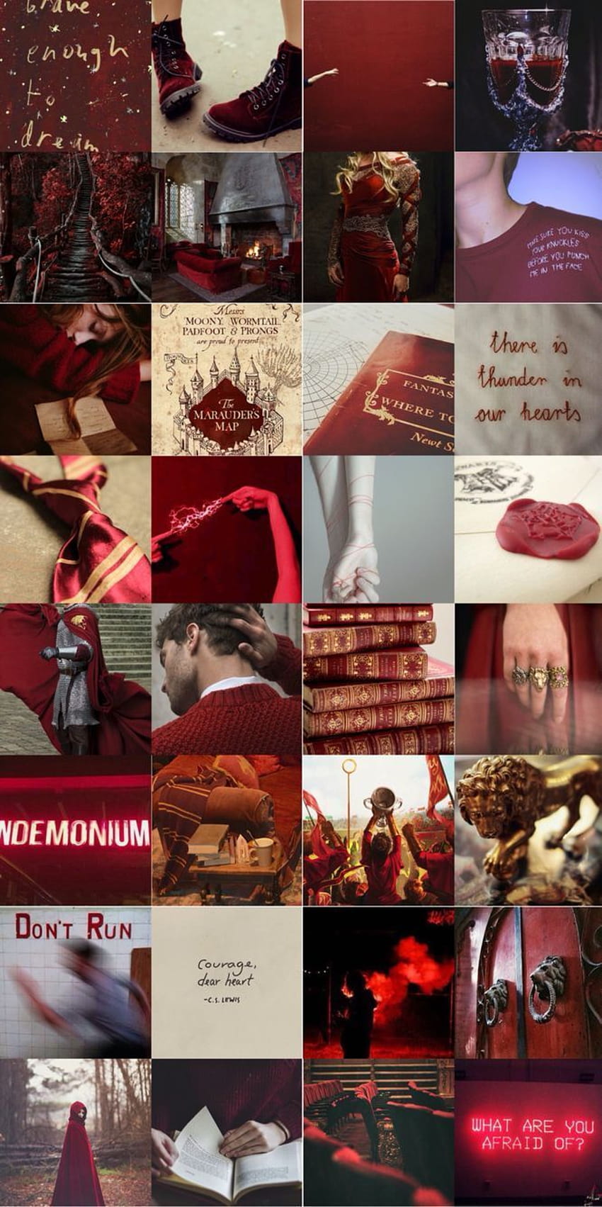 Aesthetic of Gryffindor house from Harry Potter - Gryffindor