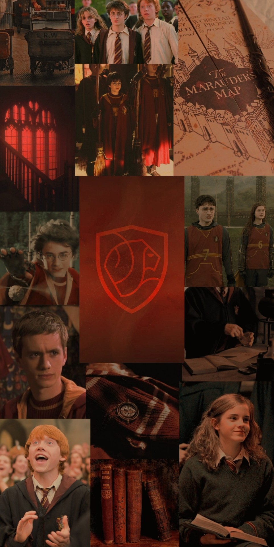 A collage of pictures from harry potter - Gryffindor