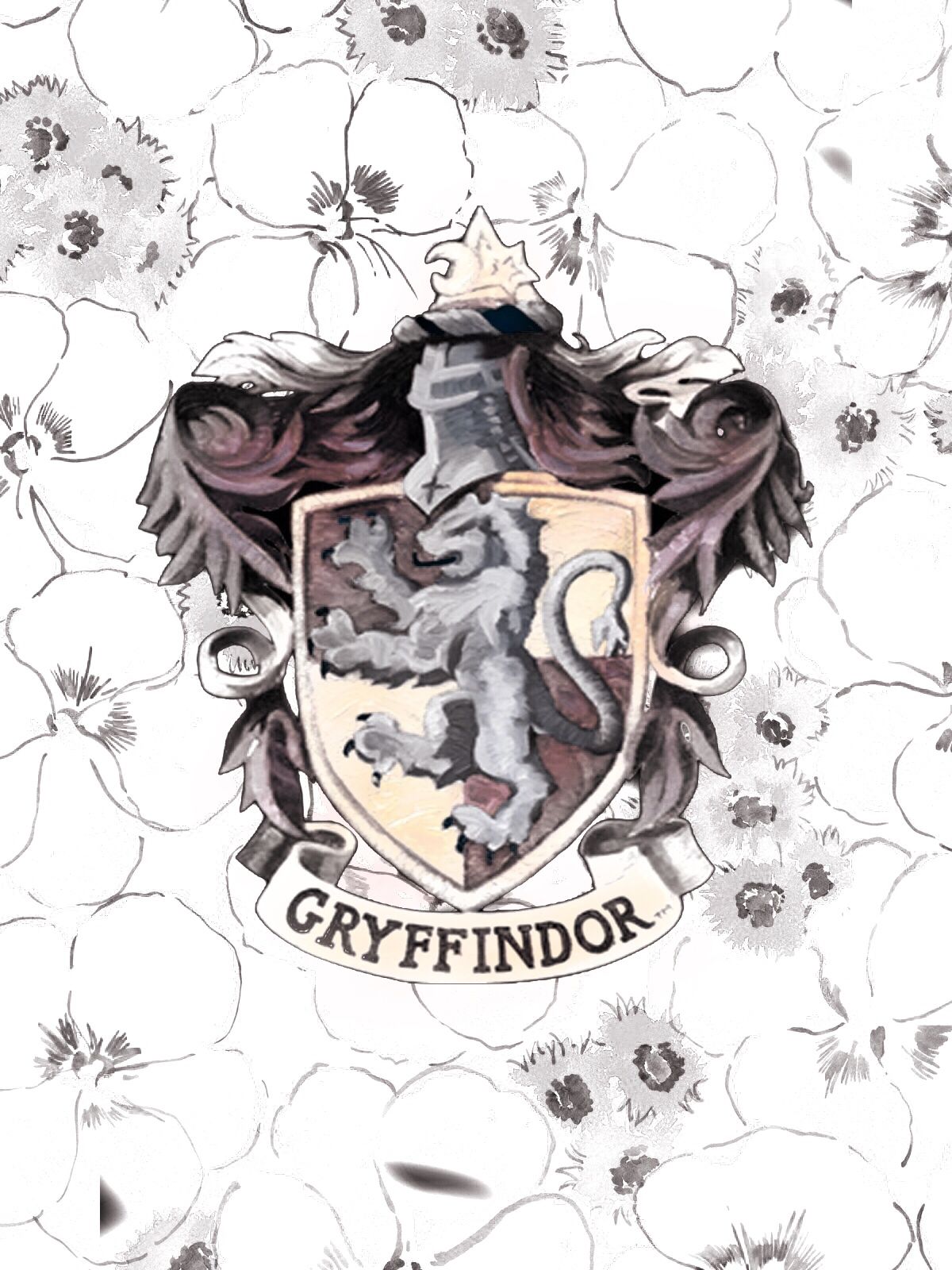 A watercolor crest of the Gryffindor house from Harry Potter. - Gryffindor