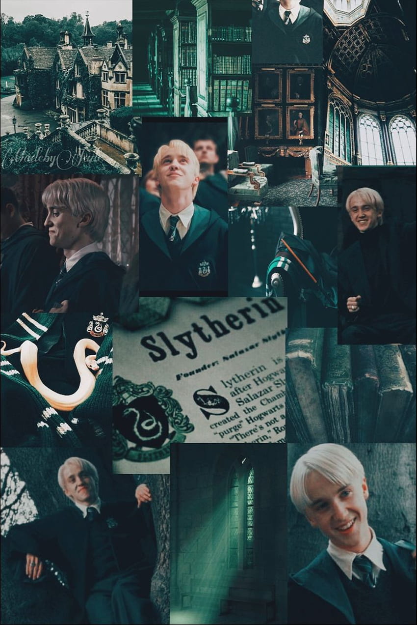 A collage of Draco Malfoy from Harry Potter. - Slytherin
