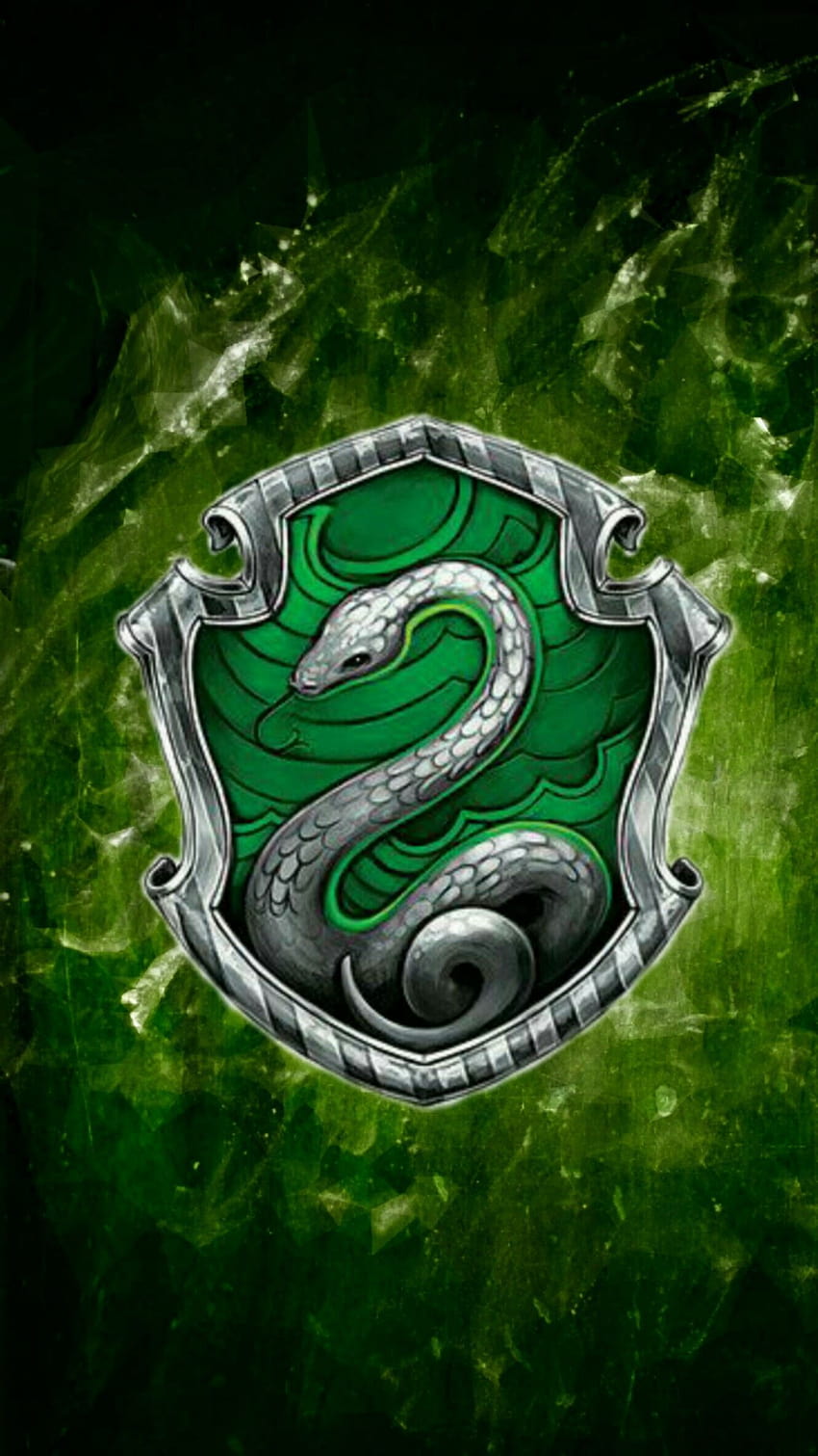 The harry potter logo on a green background - Slytherin