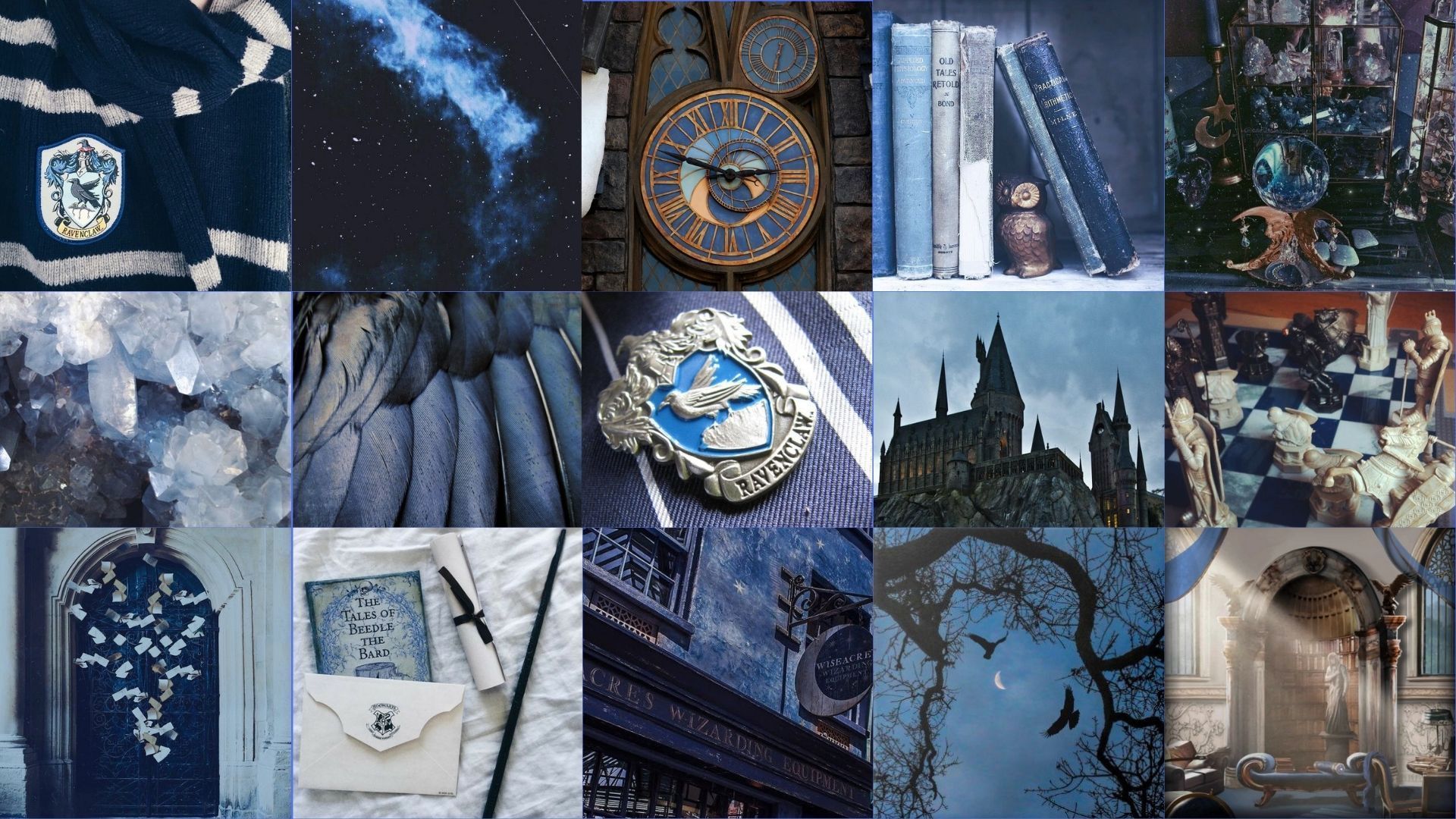 A collage of pictures from harry potter - Ravenclaw