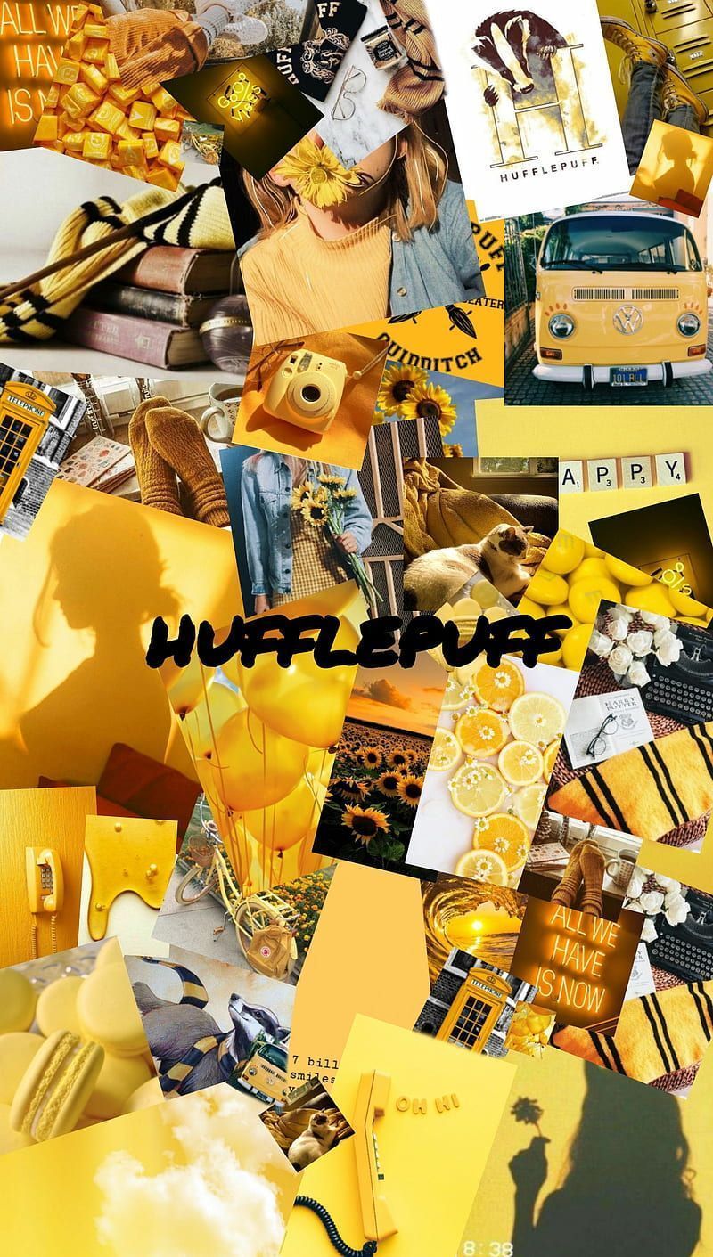 Hufflepuff, aesthetic, flower, harry potter, macaroons, sun, tumbr, yellow, yellow aesthetic, HD phone wallpaper
