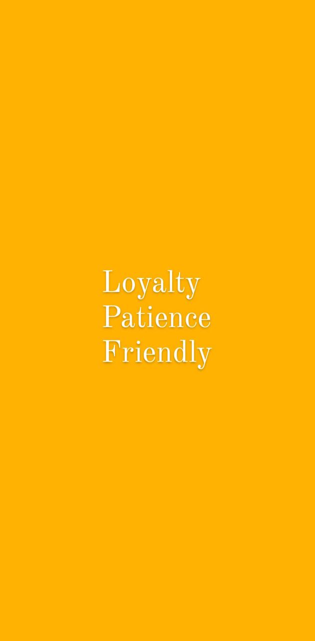 A yellow cover with the words Loyalty, Patience, Friendly - Hufflepuff