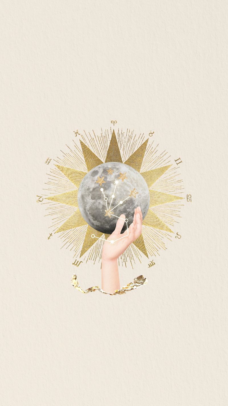 A hand holding an orb with stars and planets - Spiritual