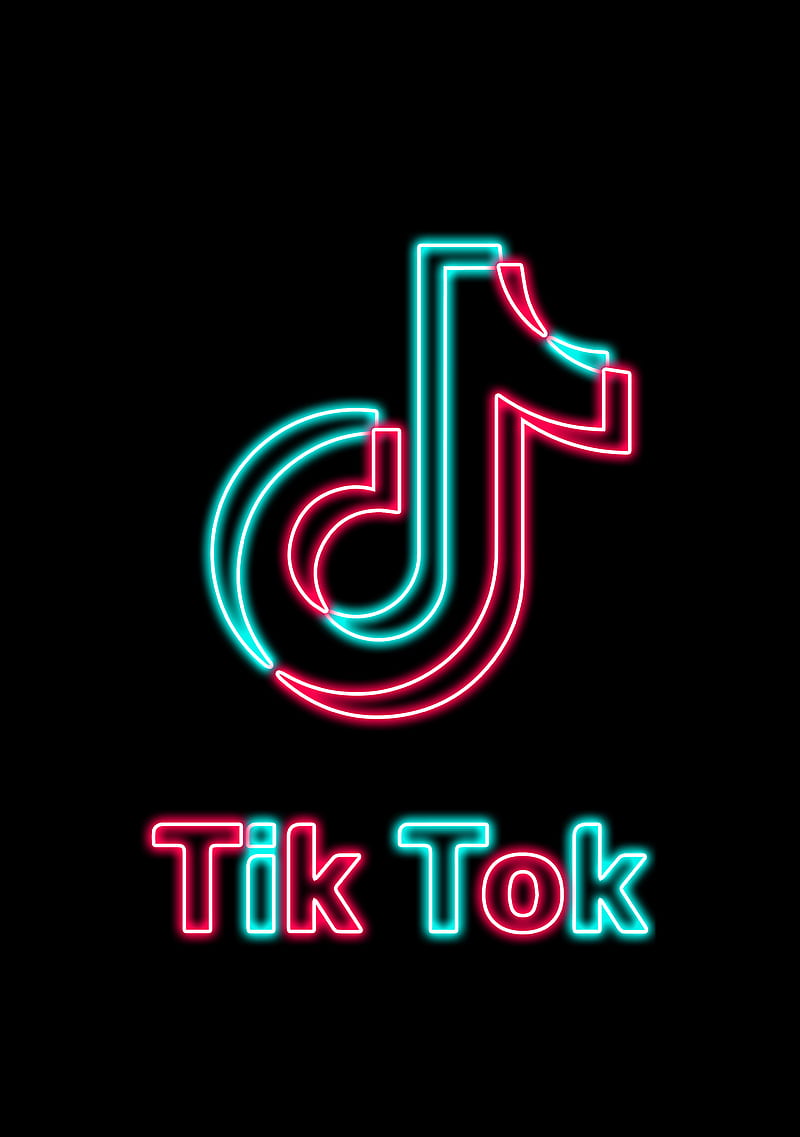 The logo of tiktok in neon colors - TikTok