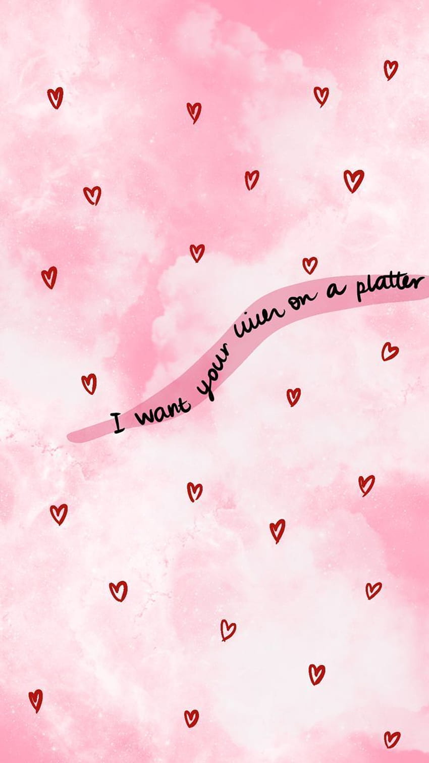 A pink background with hearts and the words i want you to be my valentine - TikTok